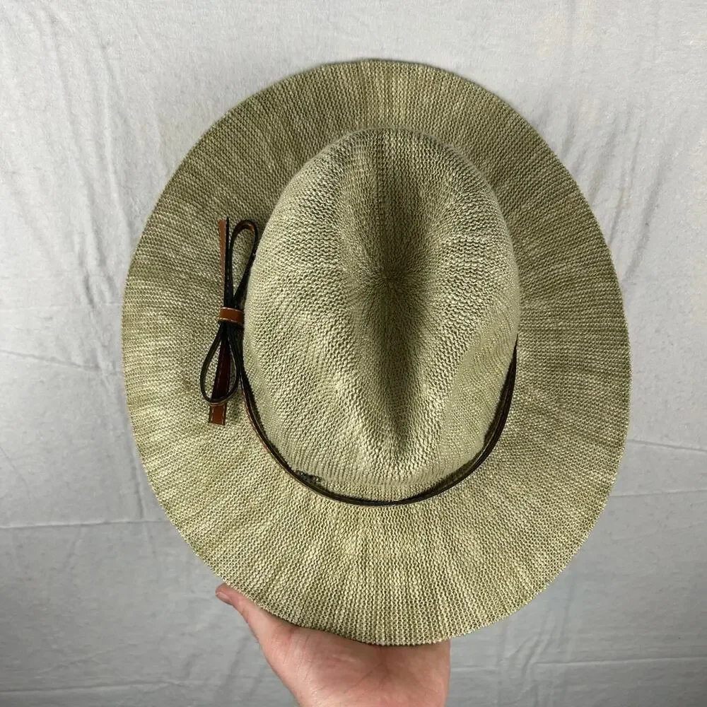 Official Disney Parks Sage Green Woven Fedora, Band & Mickey Mouse Icon – Adult